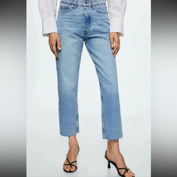 Mango Light Blue Ankle Jeans Size 6 - Picture 1 of 6